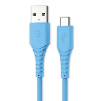 Cabo Usb Tipo-c, Carga Rápida 15w 3a, Pvc Reforçado 10x Mais Resistente, 1,2 Metro, Elg Cores:azul
