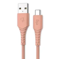 Cabo Usb Tipo-c, Carga Rápida 15w 3a, Pvc Reforçado 10x Mais Resistente, 1,2 Metro, Elg Cores:salmão