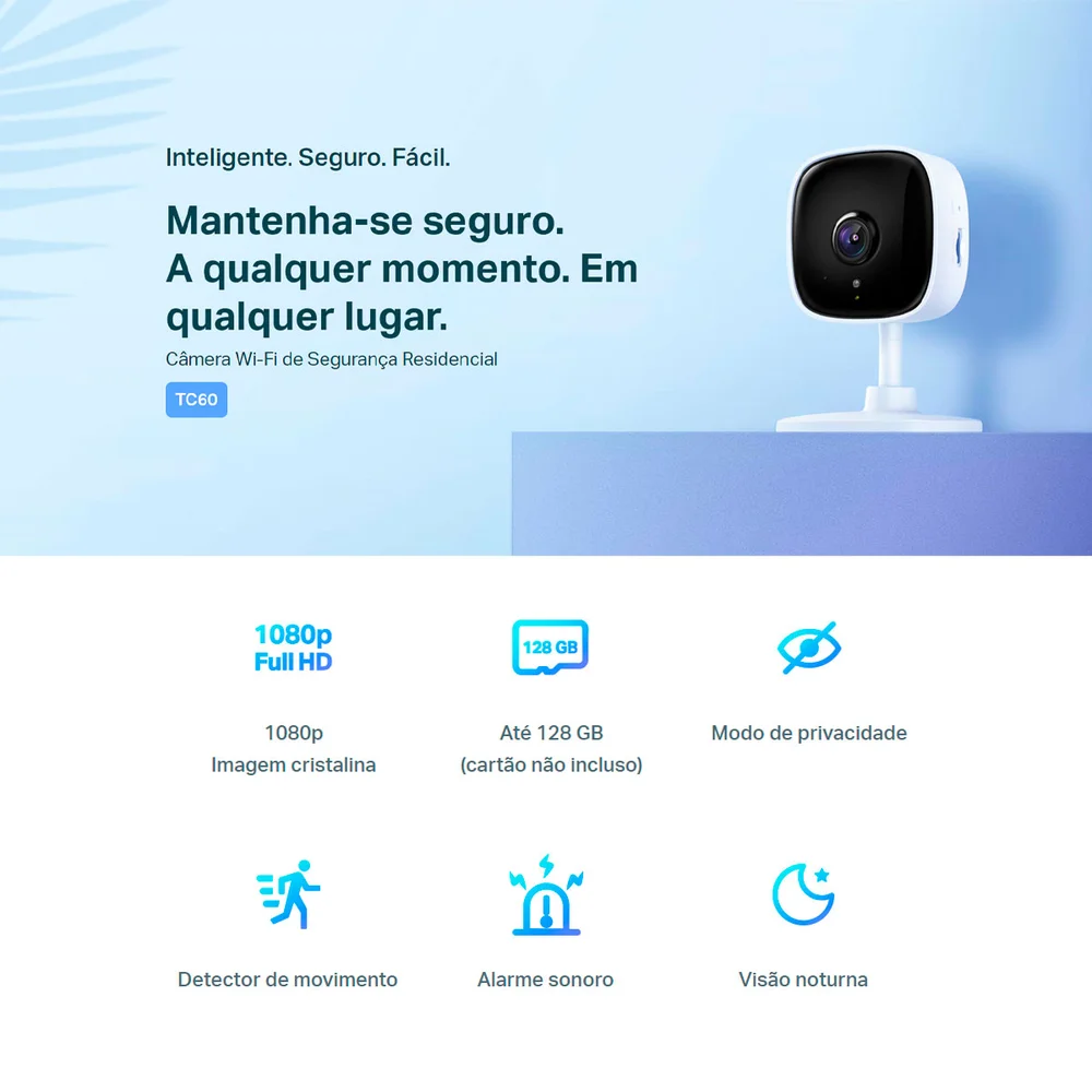 Camera Wi-fi, De Seguranca Residencial, Tapo - TC60. Camera Wi-fi, De Seguranca Residencial, Tapo - TC60.
