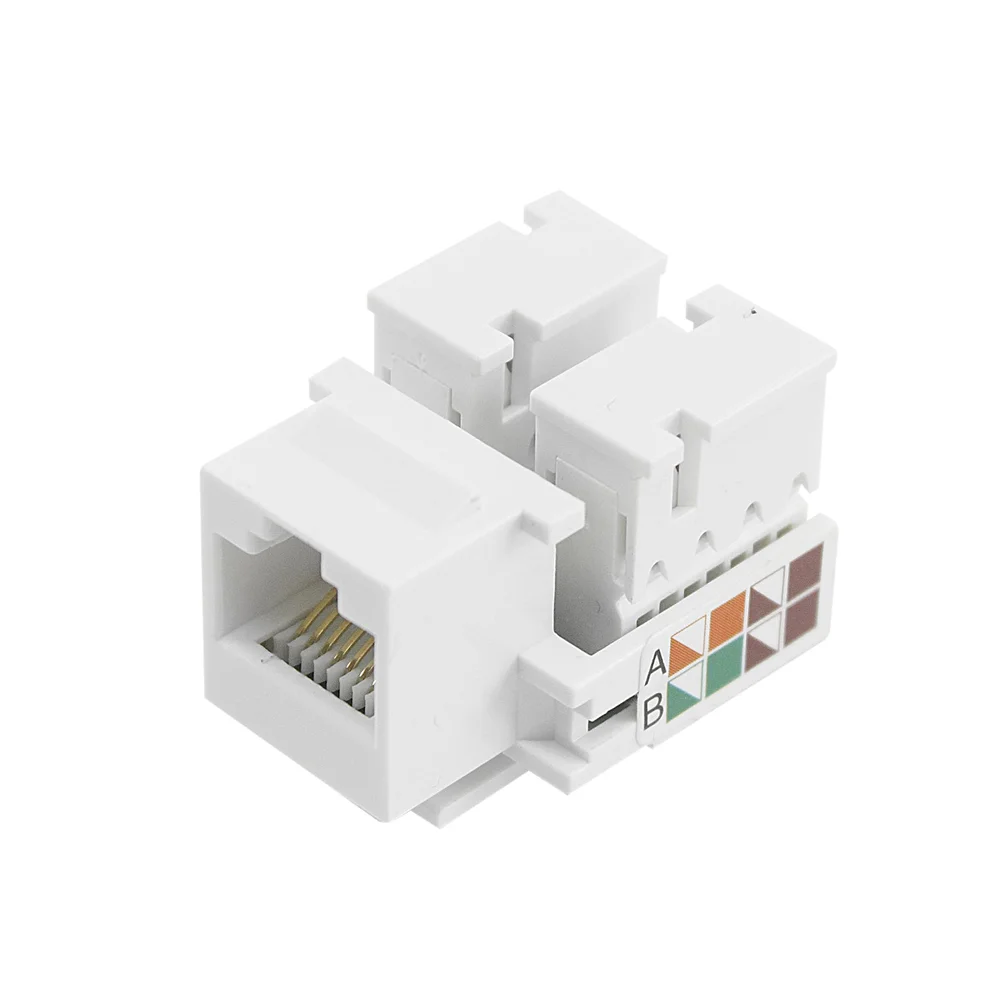 Imagem 2 de 3 do produto Conector Jack Femea RJ45 CAT5 Santana Keystone, Branco - 062-9705