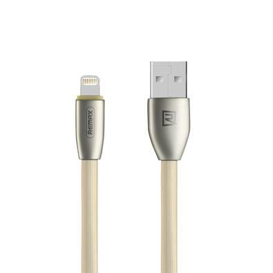 Cabo Flat Lightning Para USB, LED Indicador De Carga, 1m, Dourado - 20_8_0_u