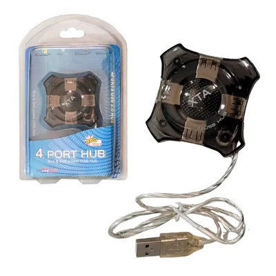 HUB XTA, 4 Portas USB 2.0, Fume