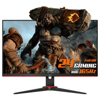 Monitor Gamer AOC Viper 24" Full HD, 165Hz, 1Ms, Freesync, HDMI/DisplayPort - 24g2se