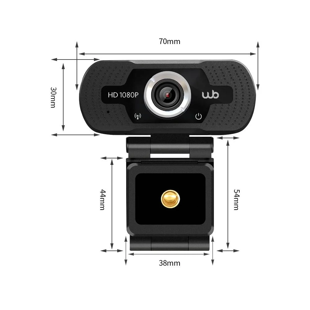 Imagem 3 de 5 do produto Webcam Full HD 1080p WB, Amplo Ângulo 110°