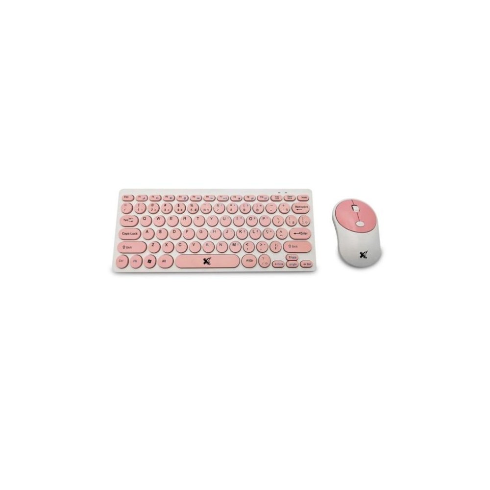 Teclado+mouse Sem Fio Freestyle V2, Branco/rosa, 60000093.