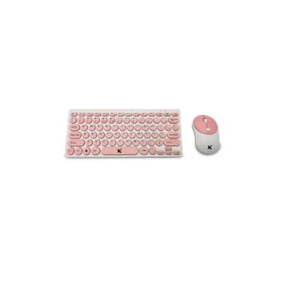 Teclado+mouse Sem Fio Freestyle V2, Branco/rosa, 60000093.