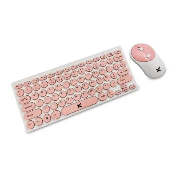 Imagem 2 de 5 do produto Teclado+mouse Sem Fio Freestyle V2, Branco/rosa, 60000093.