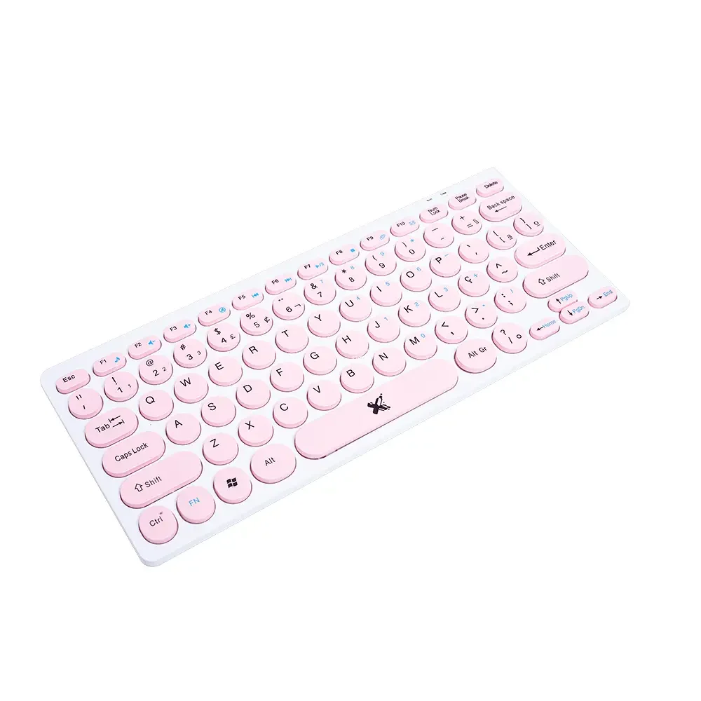 Imagem 4 de 5 do produto Teclado+mouse Sem Fio Freestyle V2, Branco/rosa, 60000093.