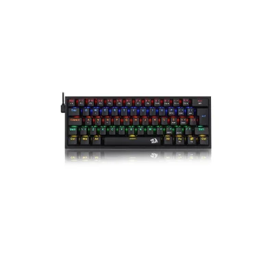 Teclado Mecânica Redragon Fizz Switch Brown Rainbow C/fio Preto