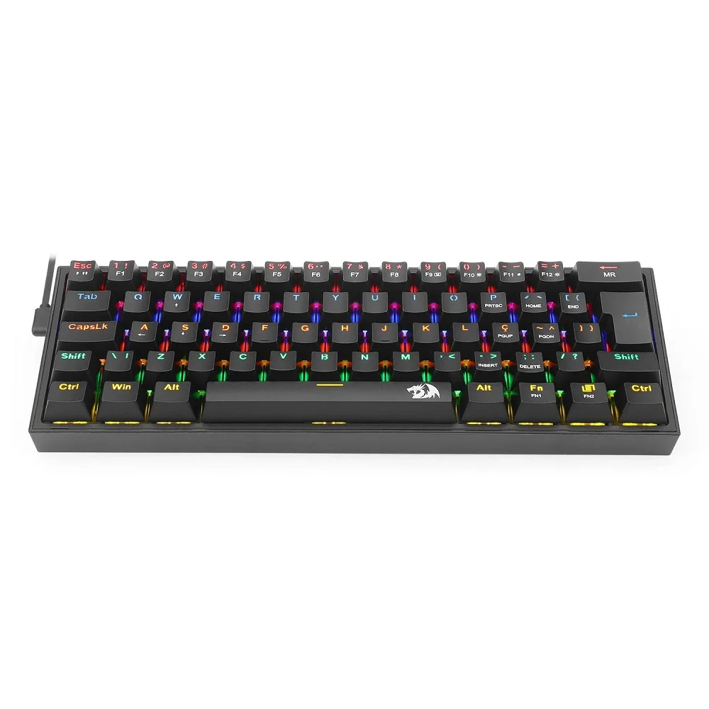 Imagem 3 de 5 do produto Teclado Mecânica Redragon Fizz Switch Brown Rainbow C/fio Preto