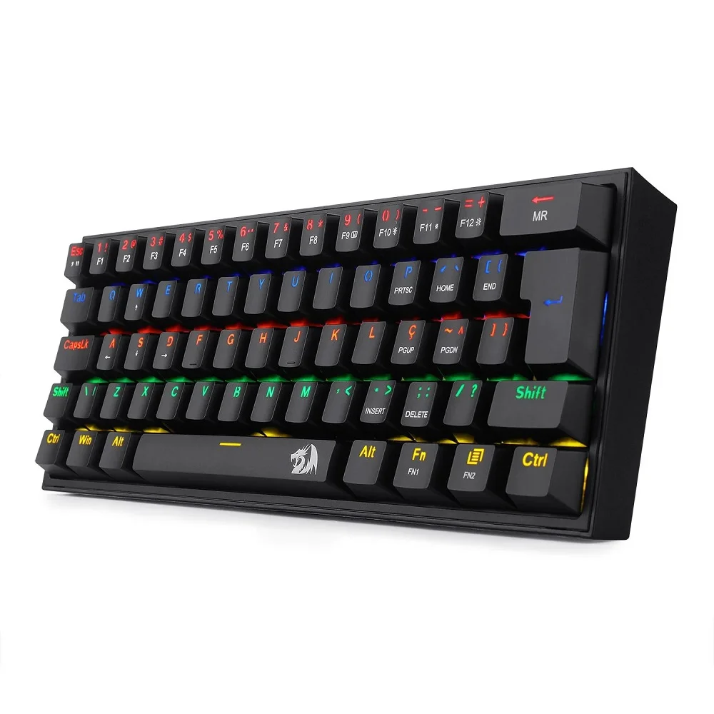 Imagem 5 de 5 do produto Teclado Mecânica Redragon Fizz Switch Brown Rainbow C/fio Preto