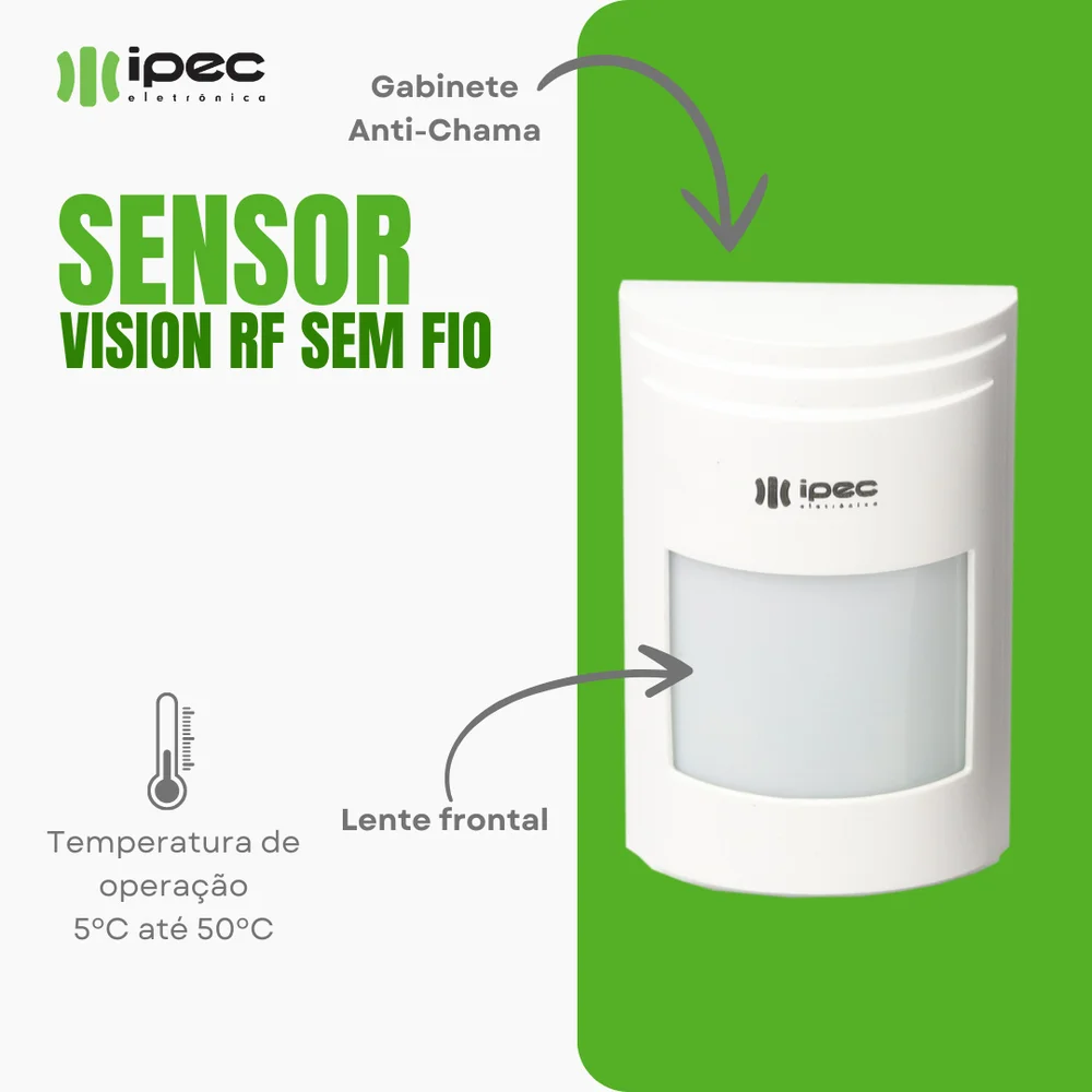 Imagem 3 de 4 do produto Sensor Passivo Sem Fio, Vision RF - Ipec