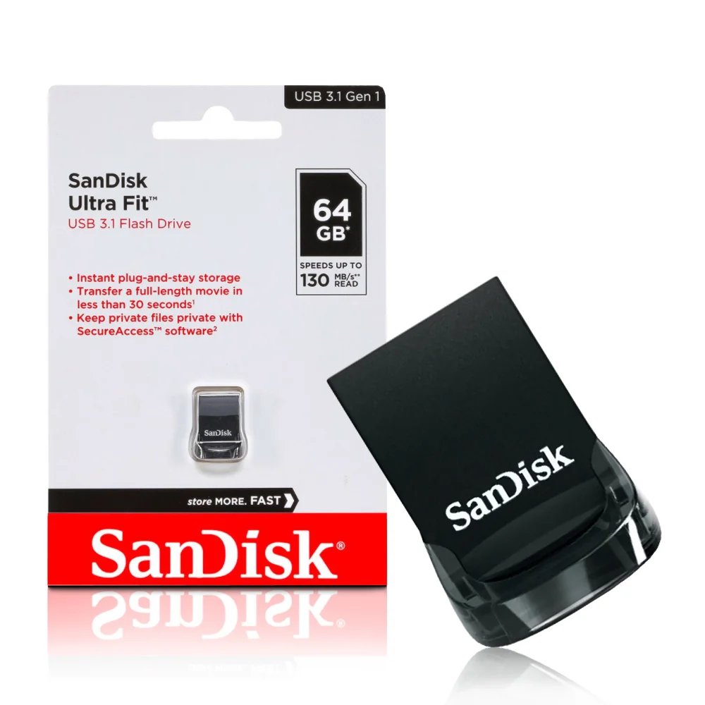 Imagem 3 de 5 do produto Pen Drive 64GB, Usb 3.1 Z43, Ultra Fit, Sdcz430-064g-g46 Sandisk.
