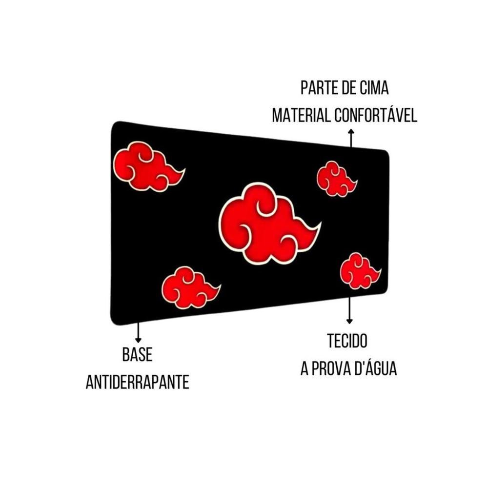 Imagem 2 de 5 do produto Mouse Pad Gamer Exbom Speed Grande 70x35cm, Naruto Akatsuki