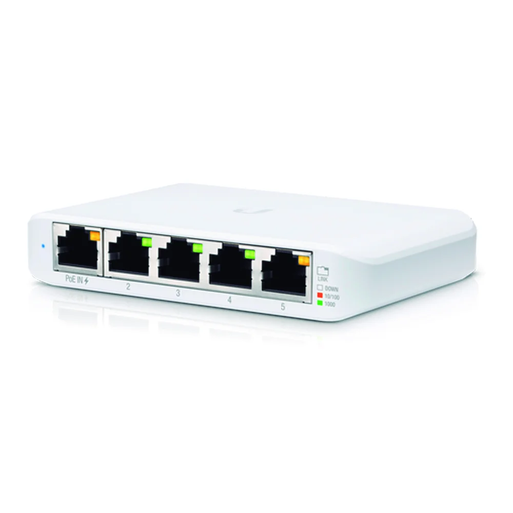 Imagem 2 de 5 do produto Switch 5 Portas Ubiquiti,10/100/1000 Gigabit, Mesa Flex Mini Usw-flex-mini