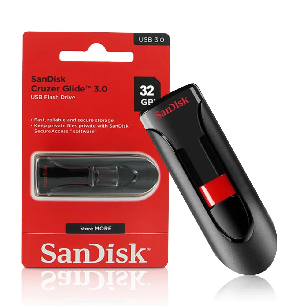 Imagem 3 de 5 do produto Pen Drive 32GB, Usb 3.0, Cruzer Glide, Sdcz600-032g-g35 Sandisk.