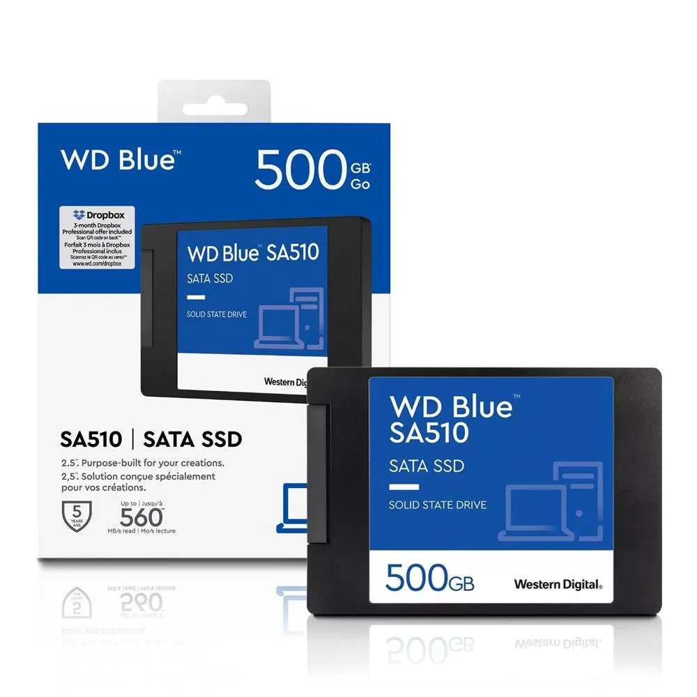 SSD 500GB 25 Sata 3 560mbs Leit 510mbs Grav KaBuM