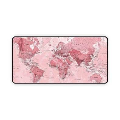 Mouse Pad Gamer Speed Extra Grande, 90x40 Cm - Mapa Rosa Premium