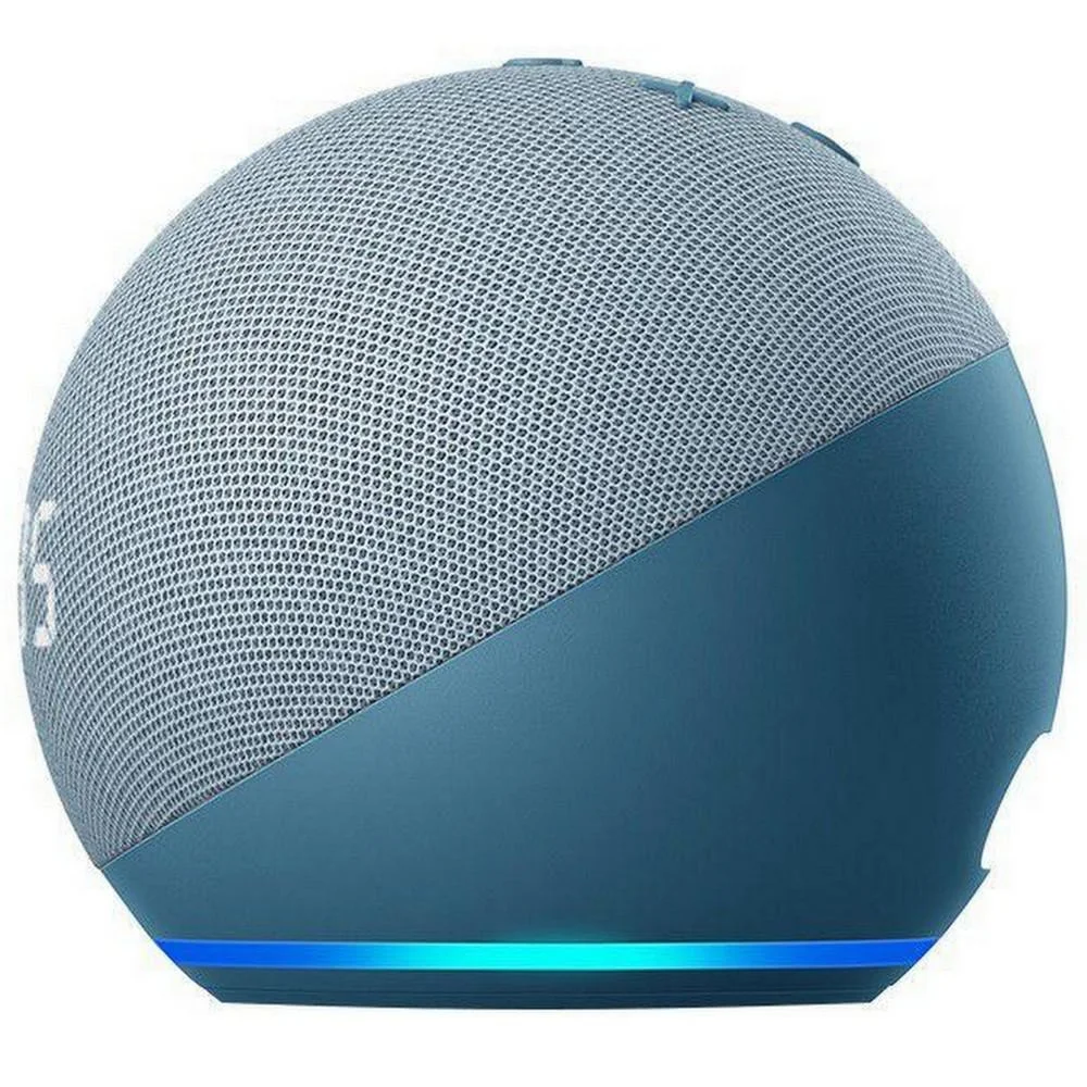 Echo Dot Amazon Com Relógio 4 Geraço Azul KaBuM