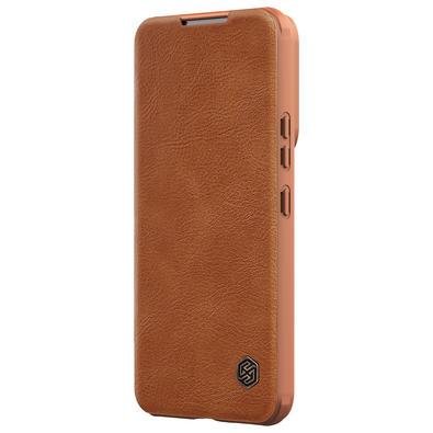 Capa Carteira Flip Nillkin Qin, Para Galaxy S22+ Plus - Marrom.