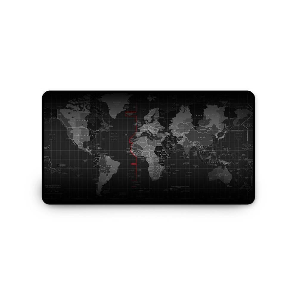 Mouse Pad Gamer Speed, Extra Grande, 90x50 Cm - Mapa Mundi Preto Premium.