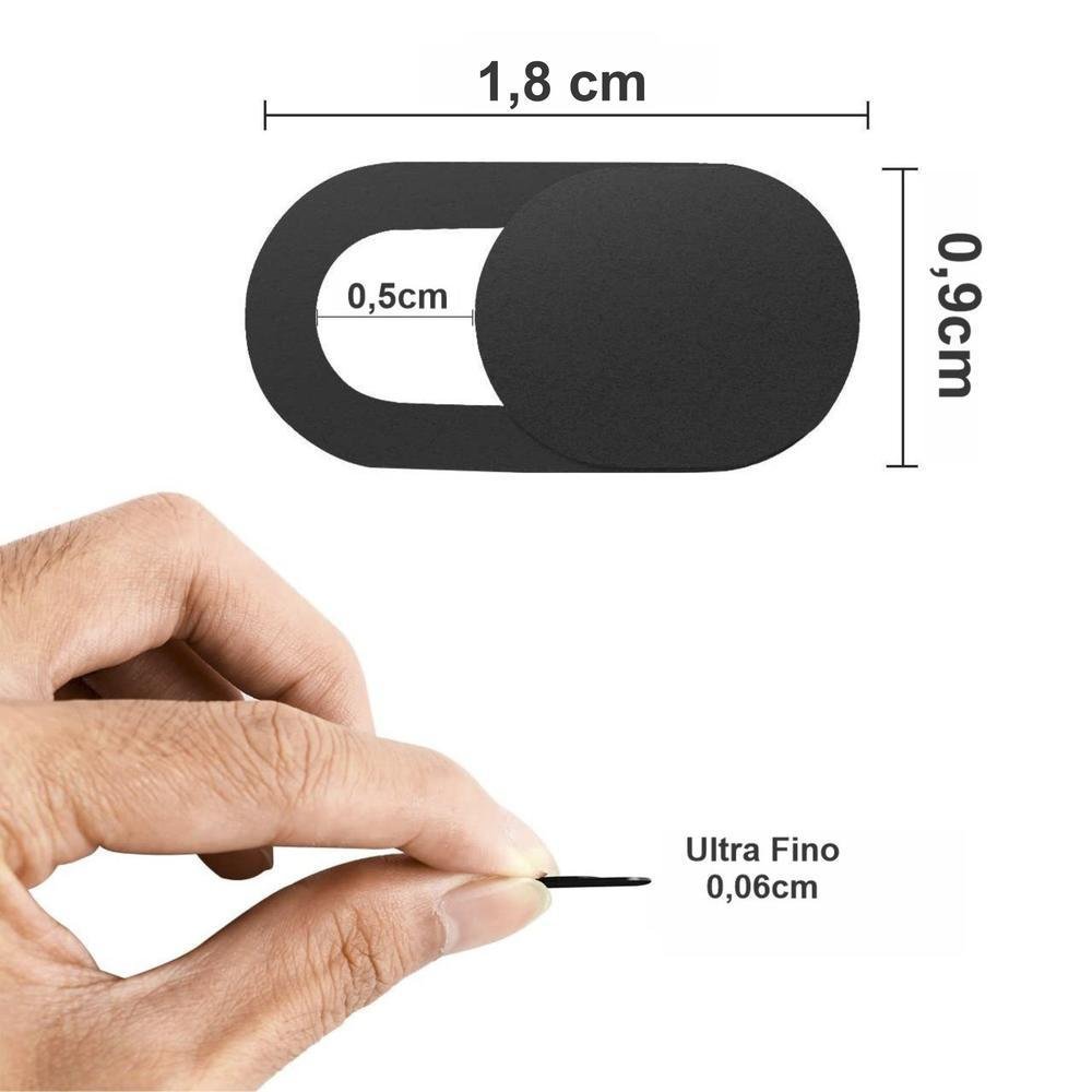 Kit 6x Tapa Tampa Bloqueador Câmera Protetor Webcam Cover Anti-espião Notebook Celular Macbook Tablet Cor: Preto