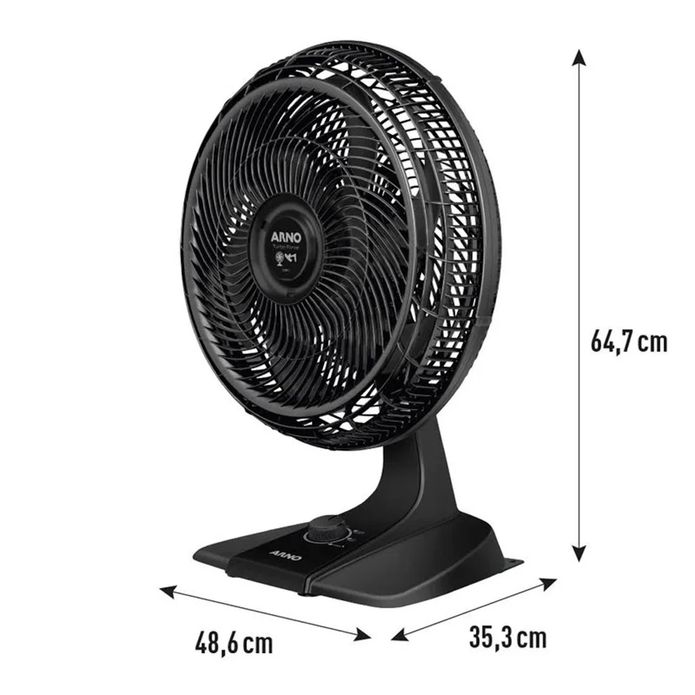 Imagem 2 de 5 do produto Ventilador De Mesa Arno Turbo Force 2 Em 1, 40cm, 6 Pás, 220V, Preto - Vf42