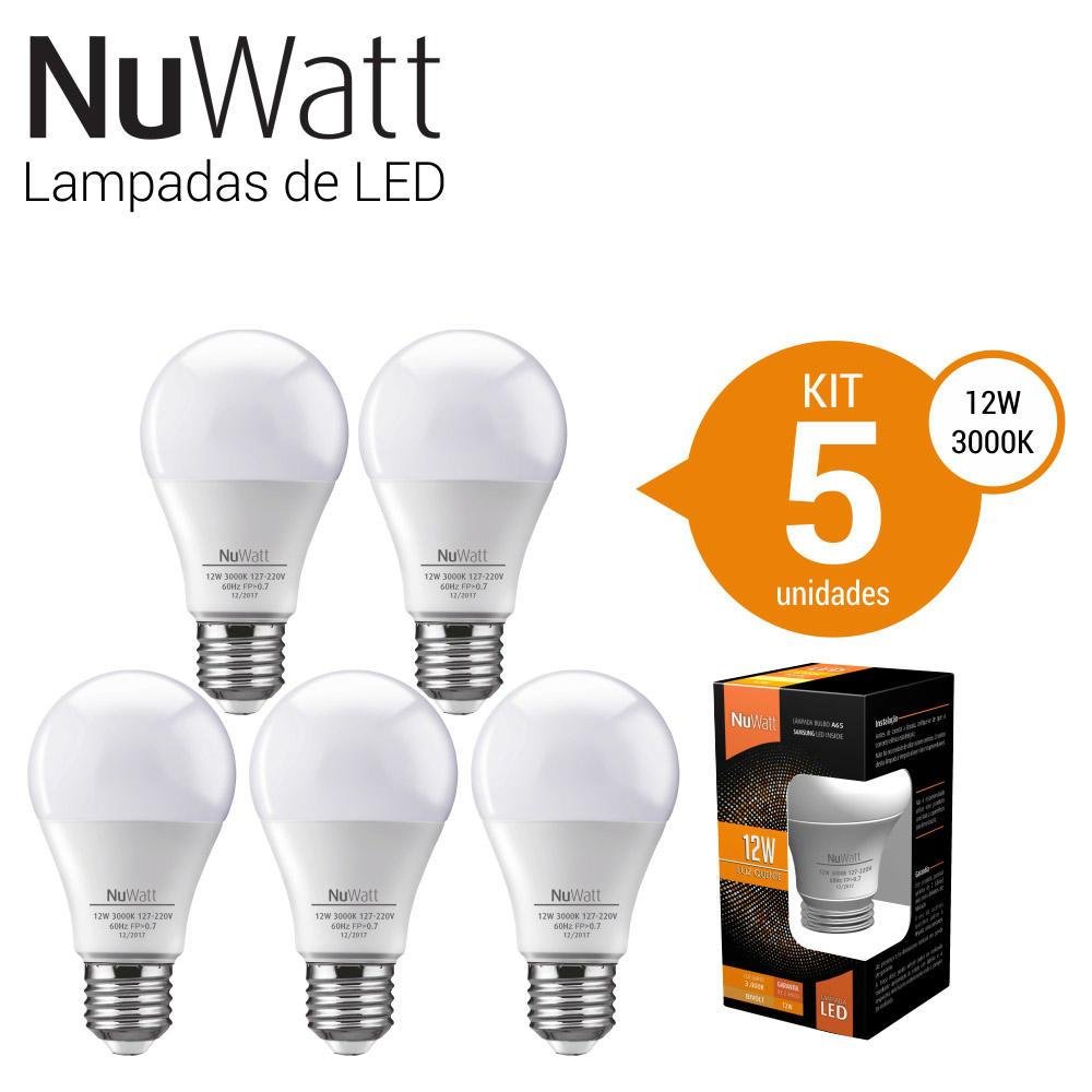 Imagem 3 de 4 do produto Kit 5 Lampada Led, Bulbo 12w, Samsung A60 E27, Luz Amare Quente