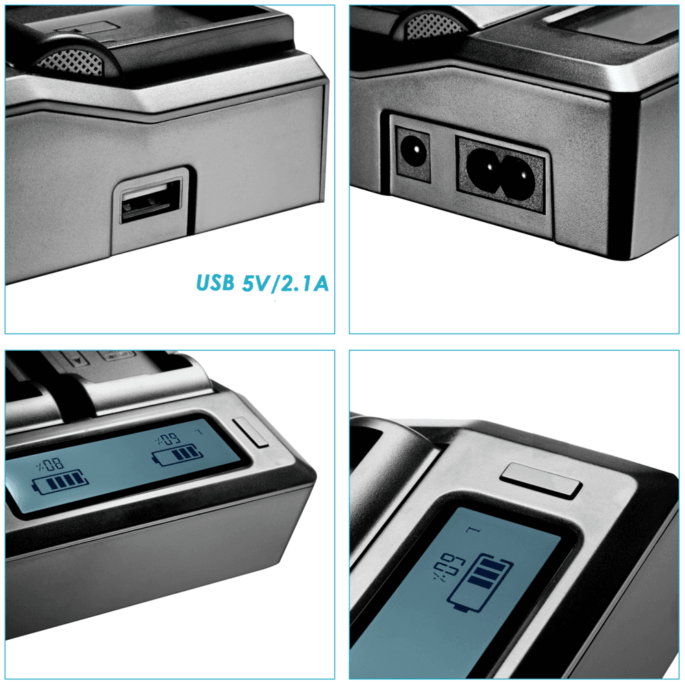 Carregador Duplo Rápido Para Bateria, Canon Lp-e10 Com Usb (bivolt)
