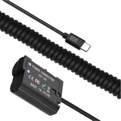 Adaptador Dummy, Pd Ep-5b, Bateria Nikon En-el15, Espiral Com Conector Usb-c