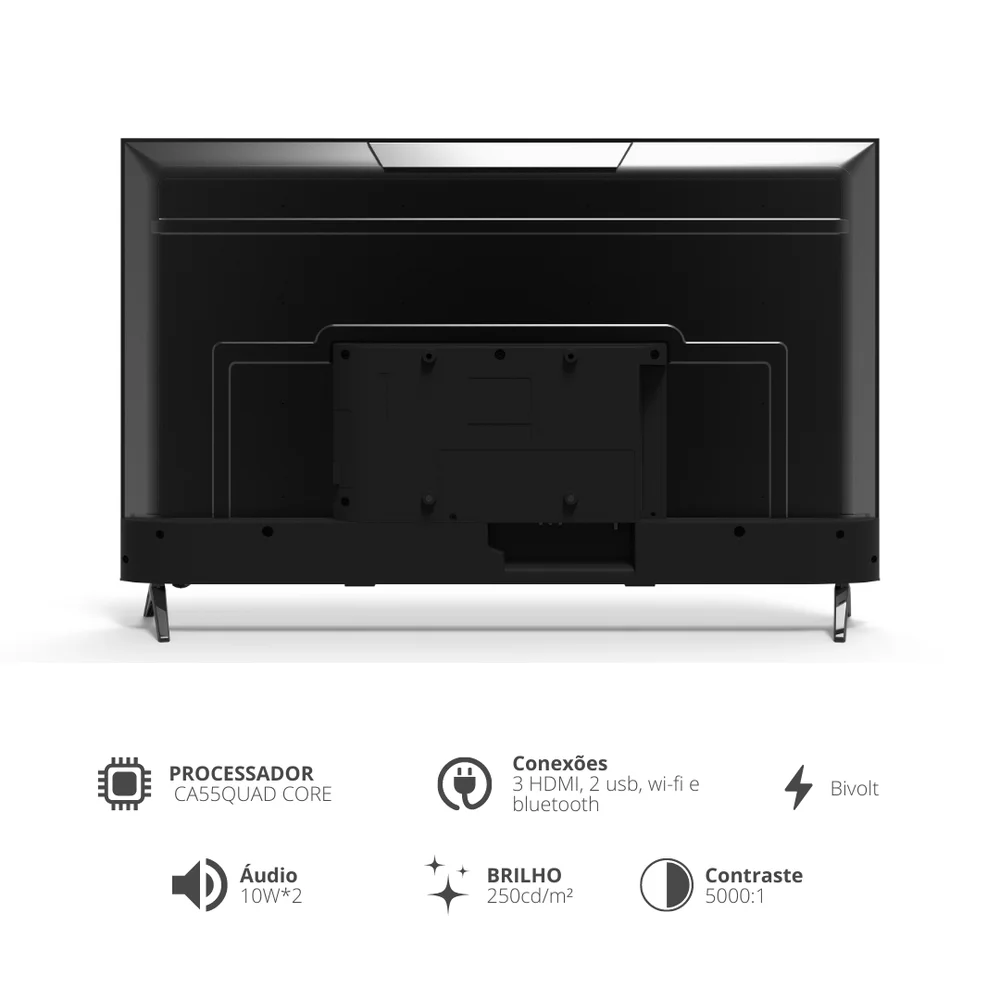 Smart Tv Led 50 Konka Uhd 4k Design Sem Bordas