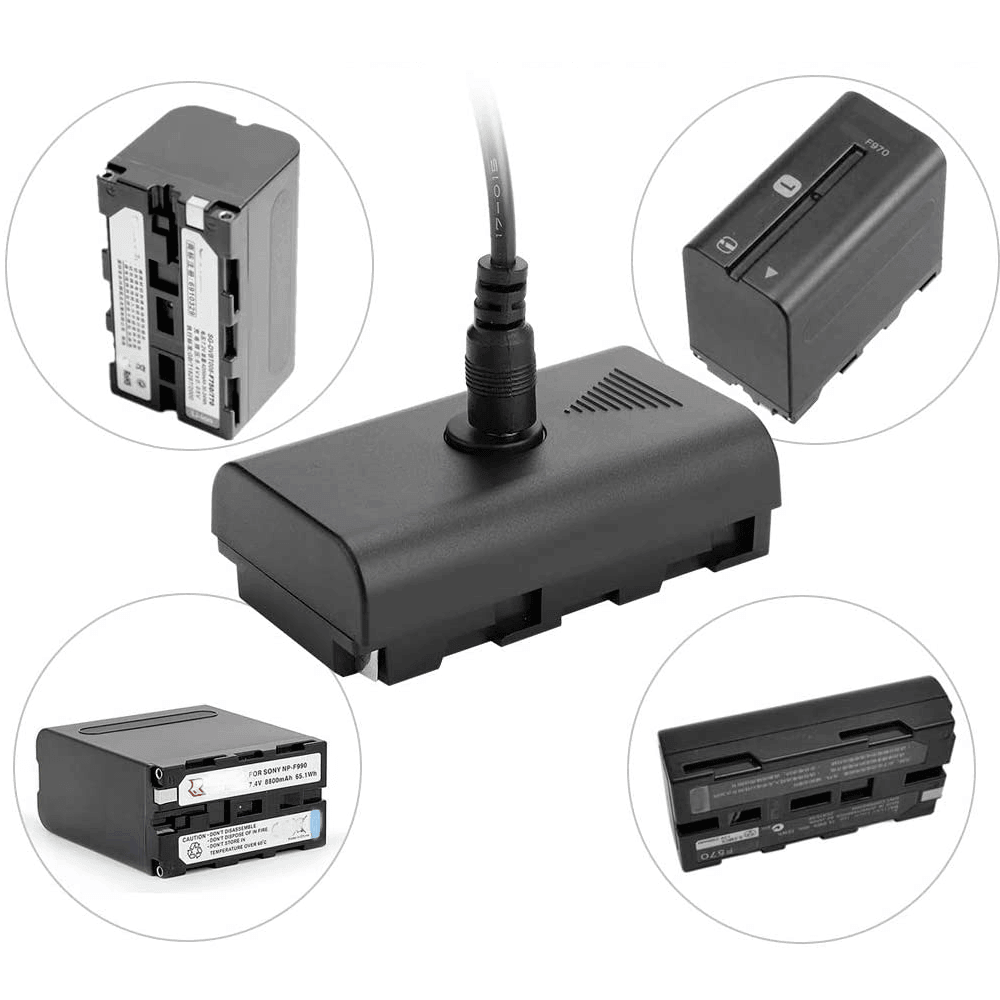 Adaptador Dummy Com Acoplador, Np-f550, F570, Para Filmadoras, Monitores E Iluminadores, Bivolt