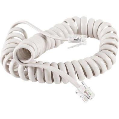 Cabo Telefone Espiral Branco 1 Metro 018-0302 - Connect Pro.