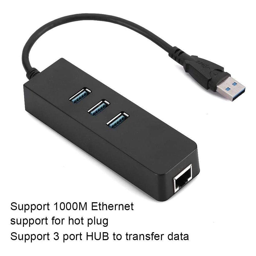 Imagem 2 de 5 do produto HUB Para Rj45, Rj-45, Conversor USB, HUB Ethernet, Gigabit