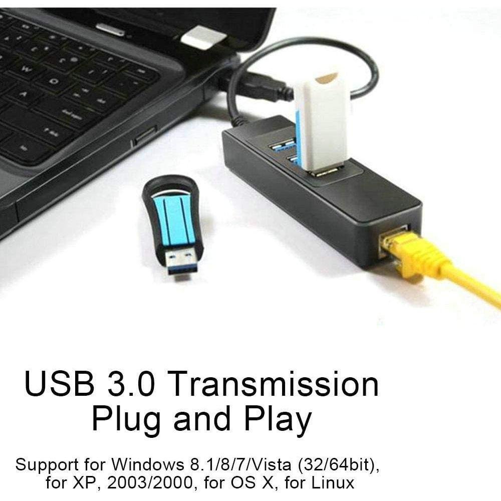 Imagem 4 de 5 do produto HUB Para Rj45, Rj-45, Conversor USB, HUB Ethernet, Gigabit