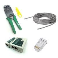 Kit 20 Metros Cabo Rede Nexans Cat5e, 10xrj45, Com Alicate E Testador