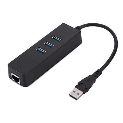 Conversor HUB, Para Rj45, USB 3.0, Com 3 Portas, Gigabit, LAN