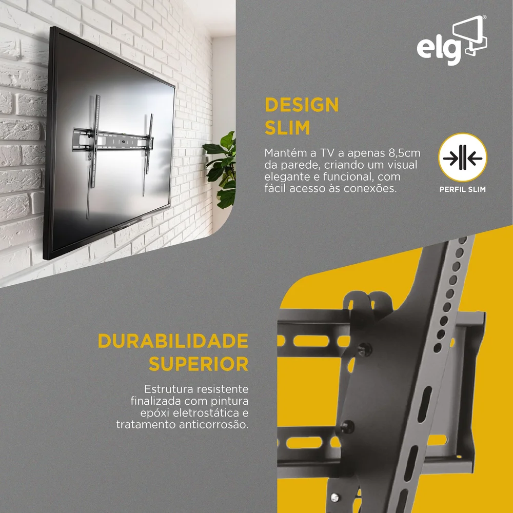 Imagem 4 de 4 do produto Suporte Inclinável De Parede Para Telas Gigantes, Vesa 900, 55" A 100", Preto, A03v8xl, Elg