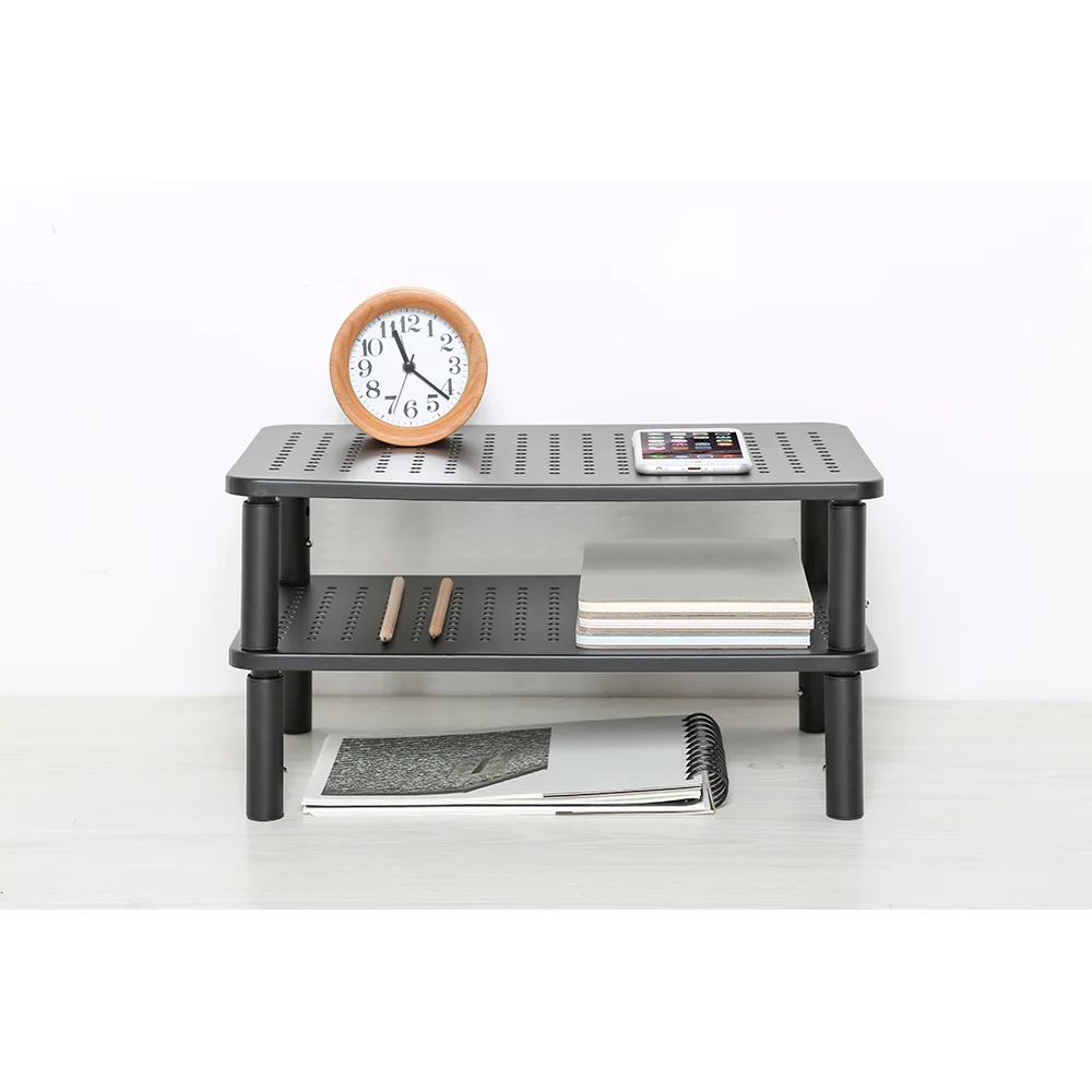 Imagem 2 de 5 do produto Suporte Organizador De Mesa Para Monitor Até 32", Ajustável 3 Alturas, Ventilado, Suporte Até 20kg, Preto, Dsk01, Elg