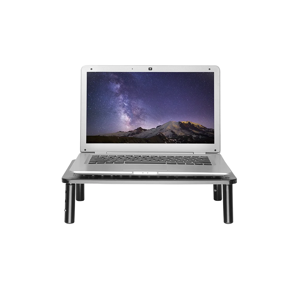 Imagem 4 de 5 do produto Suporte Organizador De Mesa Para Monitor Até 32", Ajustável 3 Alturas, Ventilado, Suporte Até 20kg, Preto, Dsk01, Elg