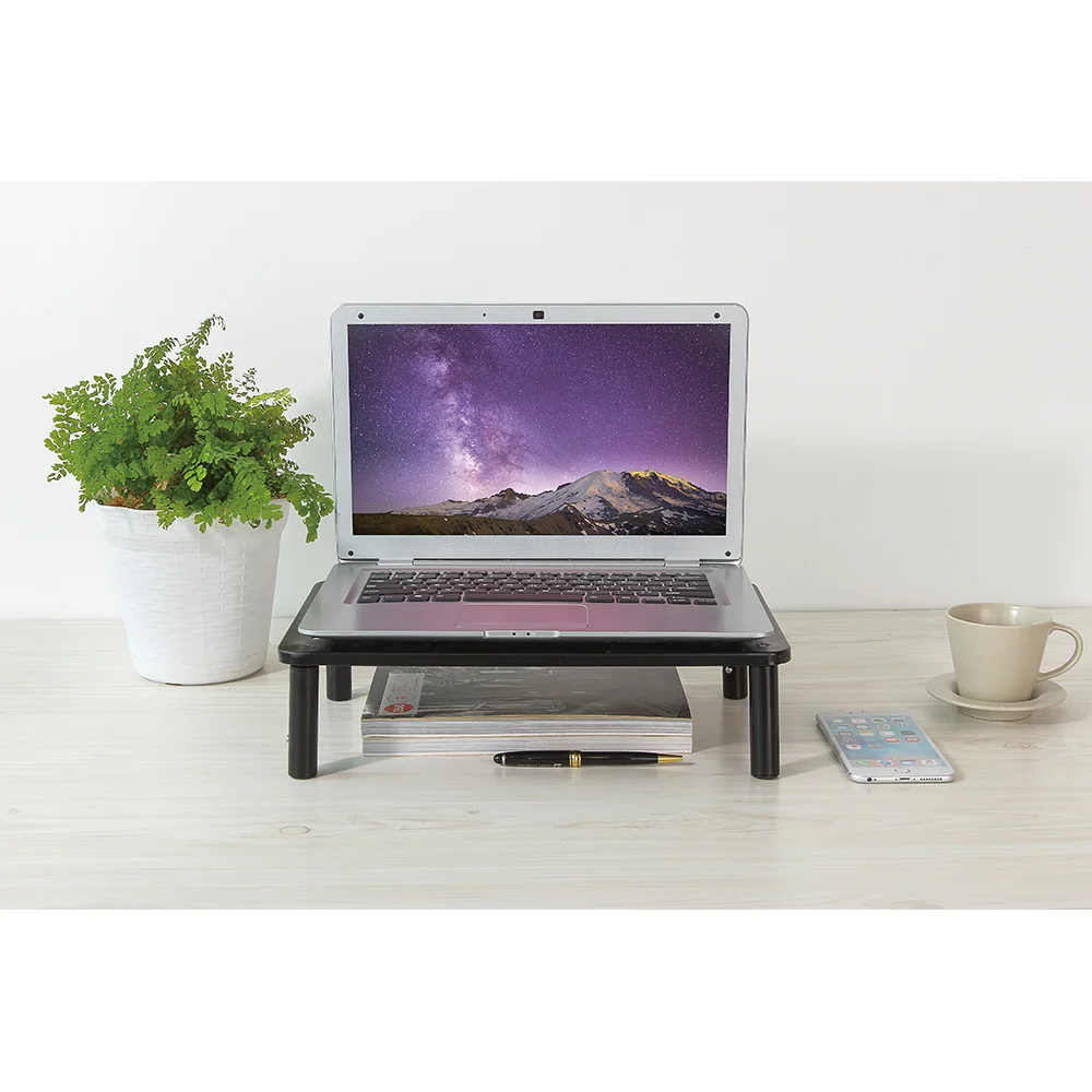 Imagem 5 de 5 do produto Suporte Organizador De Mesa Para Monitor Até 32", Ajustável 3 Alturas, Ventilado, Suporte Até 20kg, Preto, Dsk01, Elg