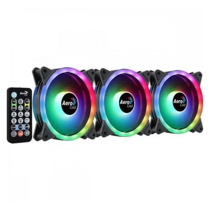 Imagem 4 de 5 do produto Kit 3 Coolers Duo 12 Pro ARGB + HUB + Controle Aerocool