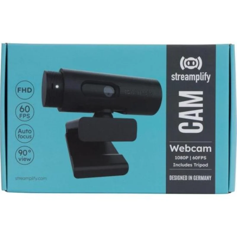 Imagem 3 de 5 do produto Webcam Full HD 1080P, 60fps, Cam Preta, Streamplify