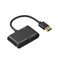 1. O adaptador USB 3.0 suporta HDMI e VGA para funcionar simultaneamente para alcançar sincronização e exibição estendida 2. Usa interface USB 3.0 Sup