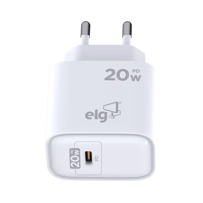 Carregador Usb Tipo-c Elg, Power Delivery, 20w, Branco - Wcpd