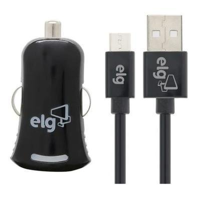 Kit Veicular, Carregador Com Cabo Micro Usb Elg, Preto, 1m - Kt510c1