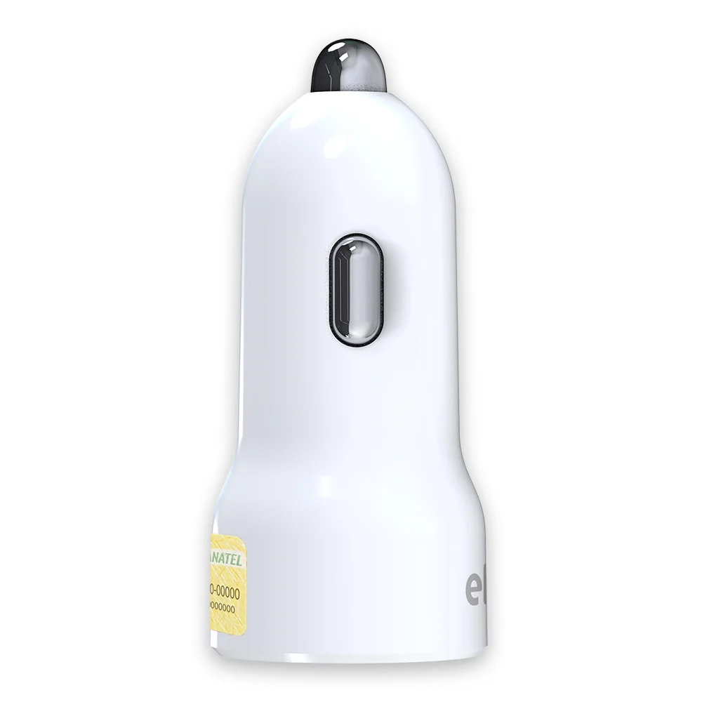 Imagem 2 de 5 do produto Carregador Veicular, Elg 1x Usb Tipo-c 1x Usb, Branco - Cc2stc