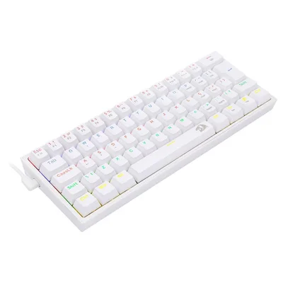 Teclado Mecânico Gamer Redragon Fizz, LED Rainbow, Switch Marrom, N-Key Rollover, ABNT2 - K617-R-W