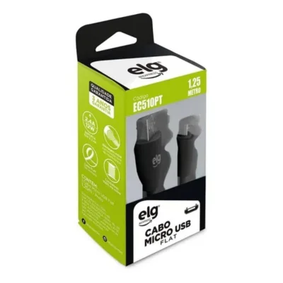 Cabo Micro USB X USB Macho, Preto, ELG, EXP, EC510PT