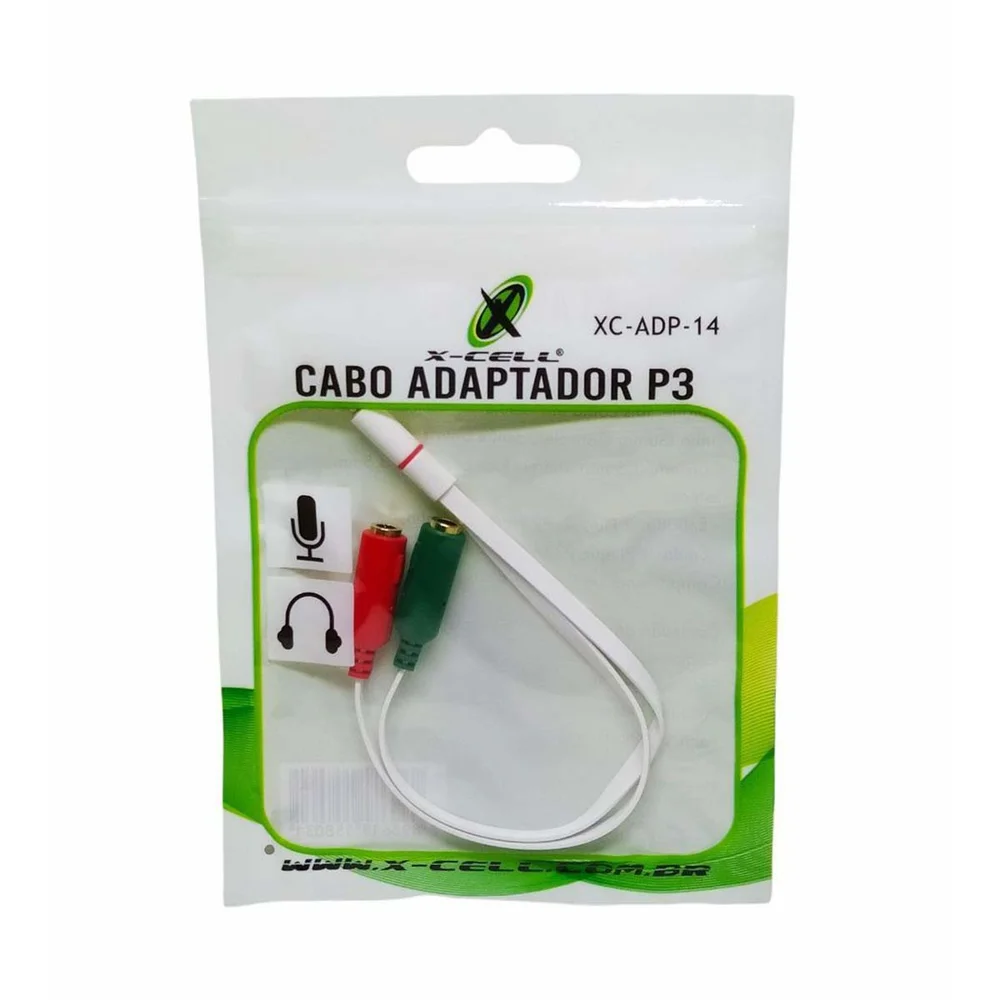 Imagem 2 de 3 do produto Adaptador P2 X P3 Headset Fone Microfone E Console Xc-adp-14.
